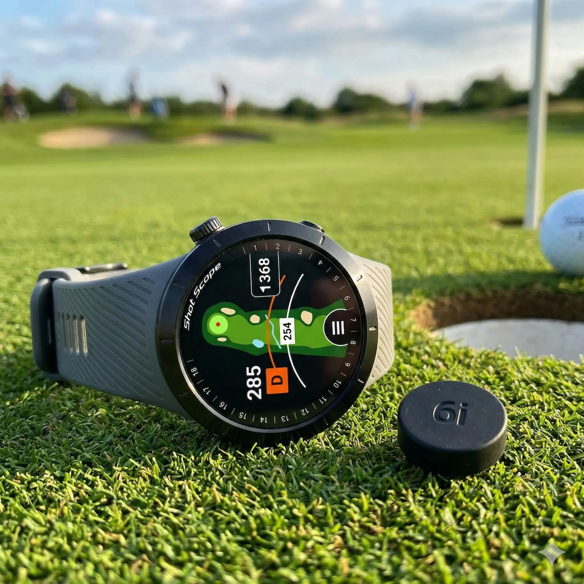 Shot Scope X5 GPS Grey — détail du bracelet et du capteur cardiaque